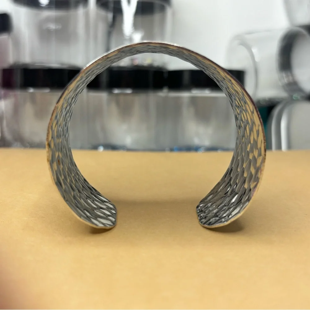 Paparazzi Silver Textured Wristband